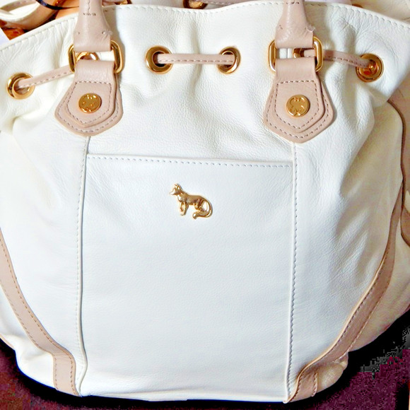 NWT EMMA FOX JUNO Leather Satchel Shoulder Handbag White NEW - Picture 12 of 16